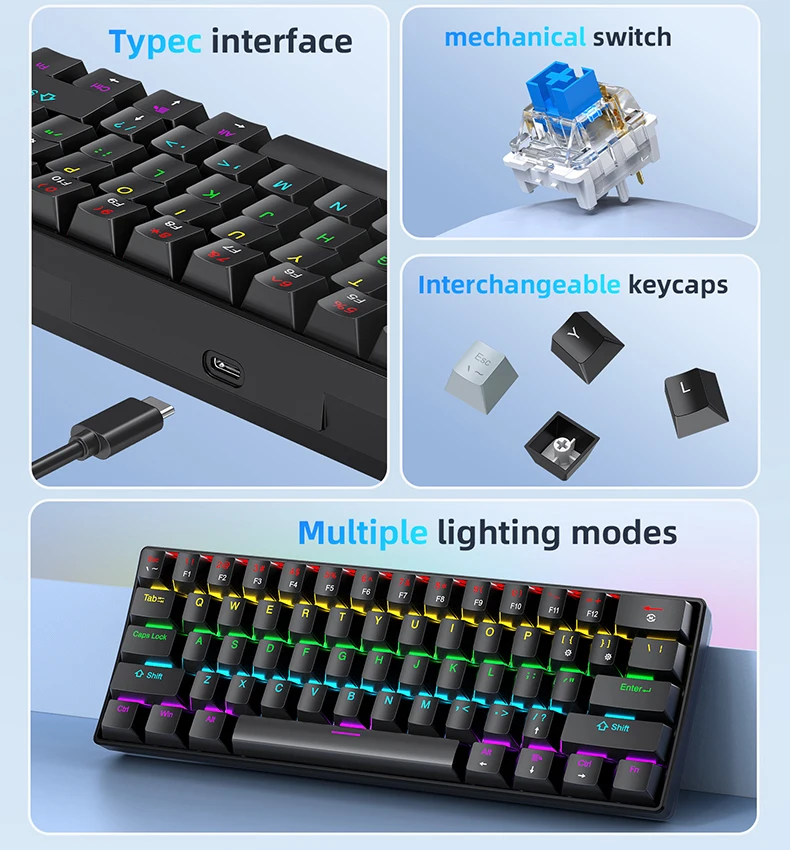APAYADO K61 Mini Gaming Keyboard - Image 5