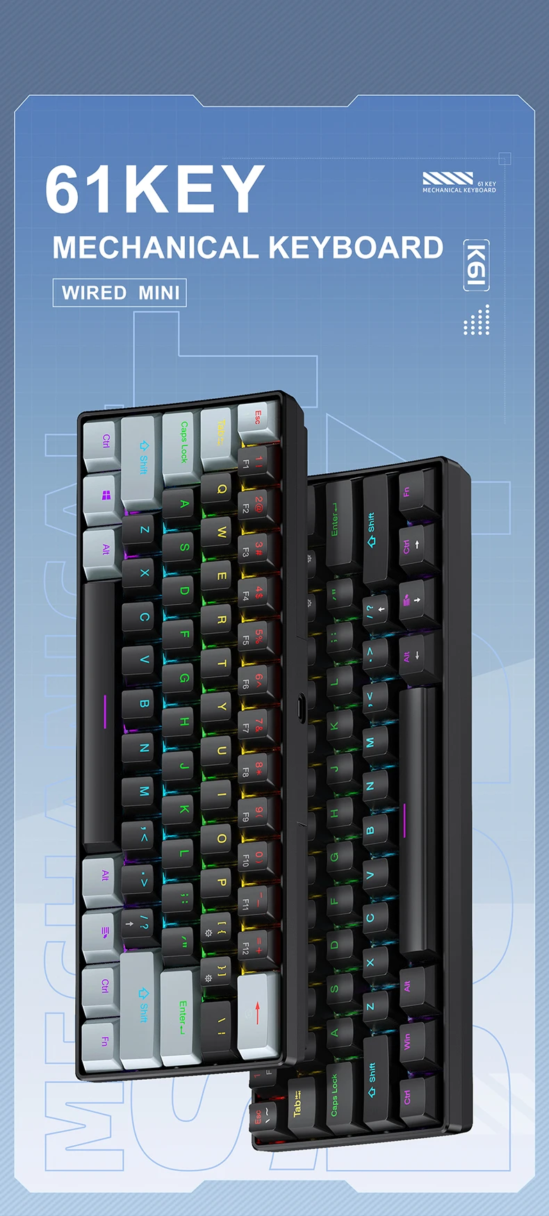 APAYADO K61 Mini Gaming Keyboard - Image 4